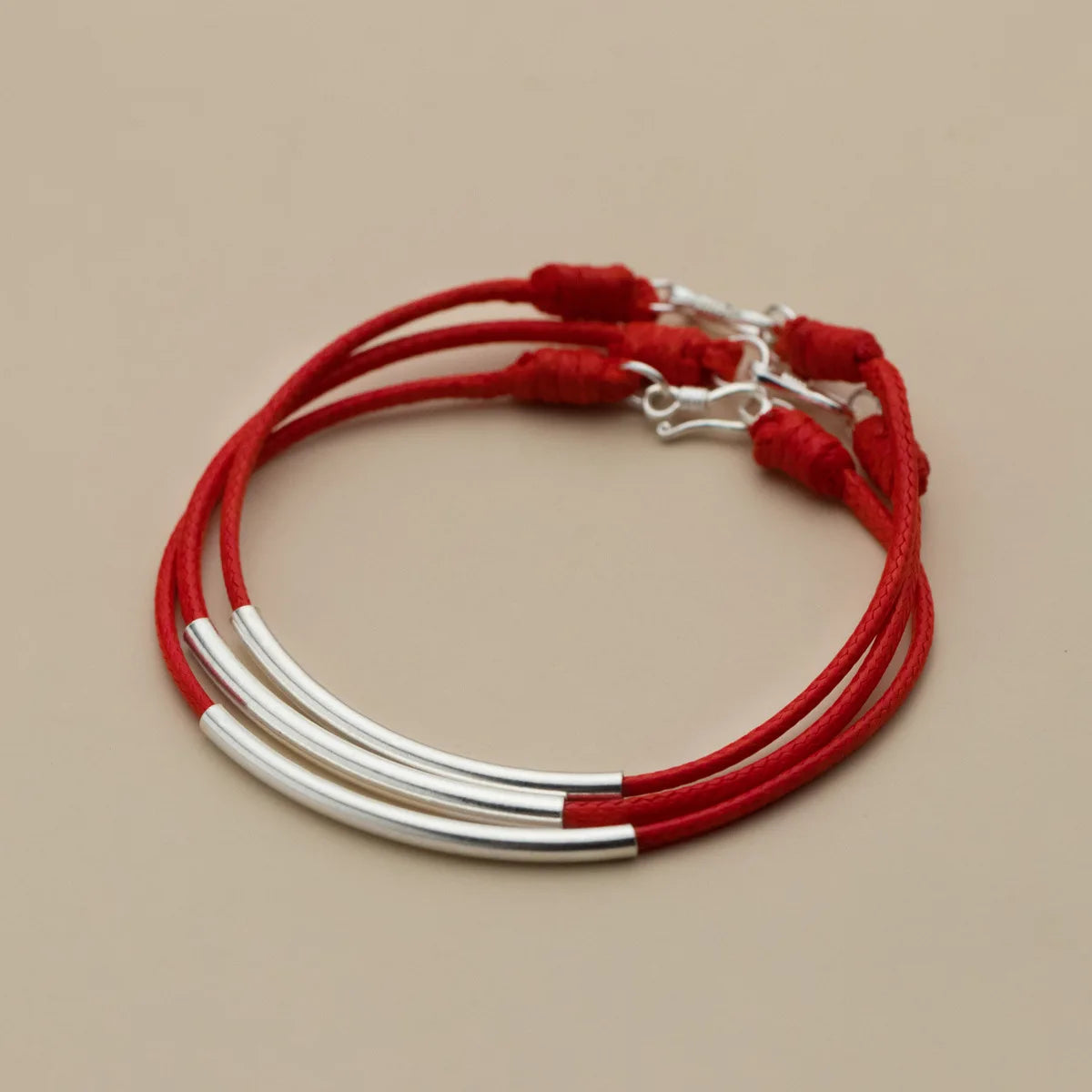 La Monada Red Thread For Hand Womens Accessories Red Thread String Rope Bracelet 925 Silver Woman Tube Bracelet For Women Couple